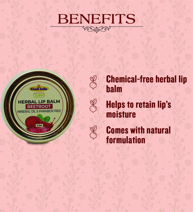 Beetroot Lip Balm 5 gms | Zubh Khadi